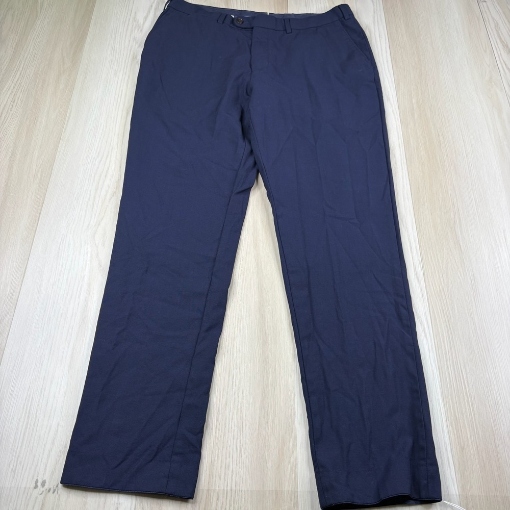 Suitsupply Mens Navy Blue Flat Front Formal Brescia Slim Fit Dress Pants Size 32